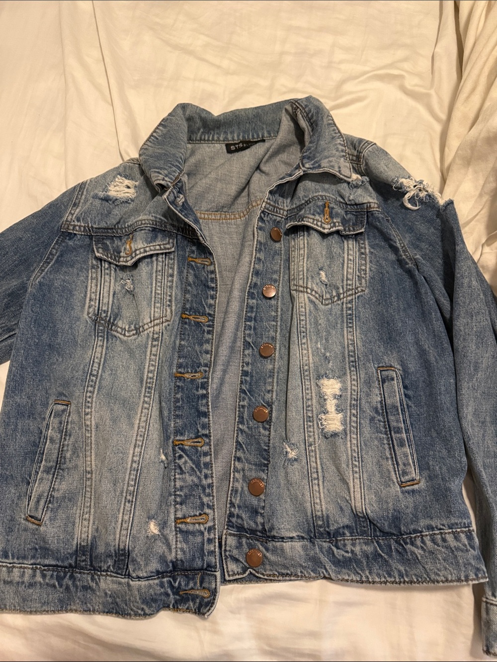 STS Blue Distressed Light Blue Denim Jacket